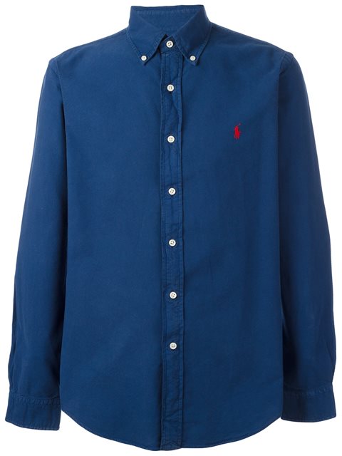 Polo Ralph Lauren Logo Embroidered Shirt In Blue | ModeSens