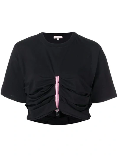 Natasha Zinko Cropped Short-sleeve T-shirt In Black