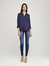 L Agence Ryan Challis Blouse In Steel Blue