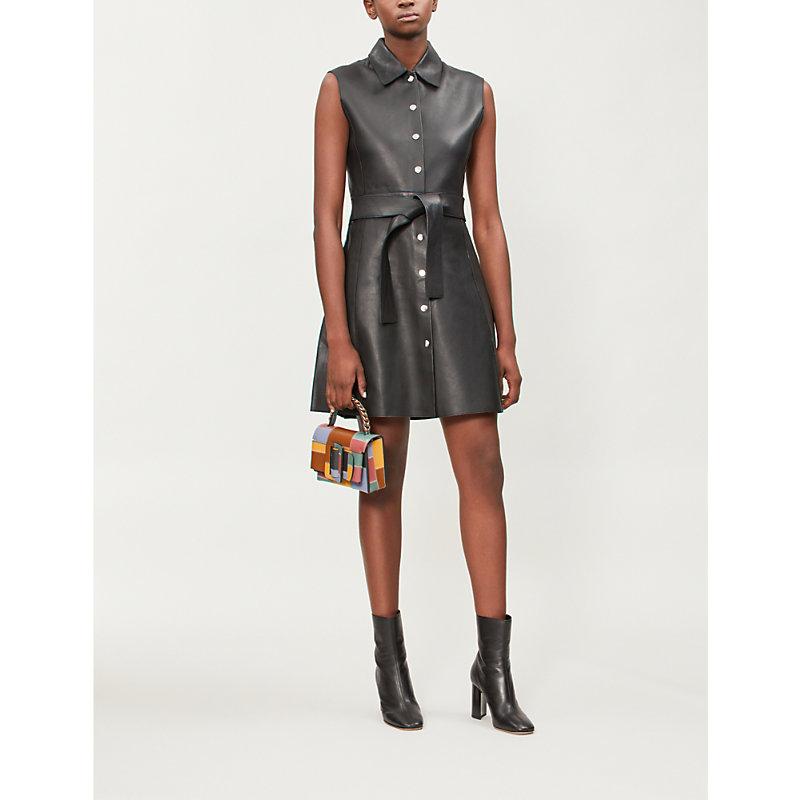 maje leather dress