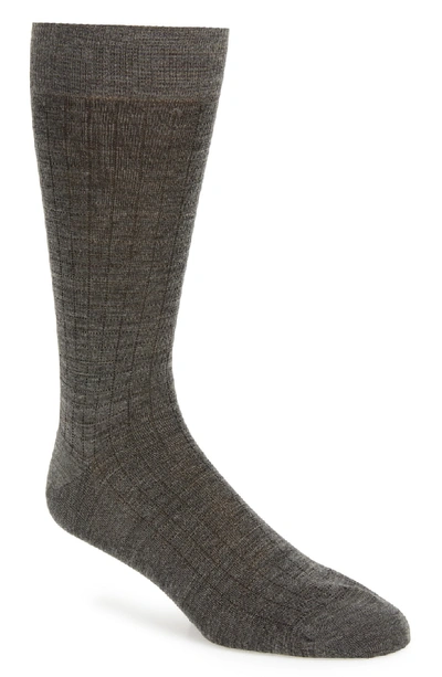 Pantherella Men's Greville Mini-spiral Grid Socks In Mid Grey