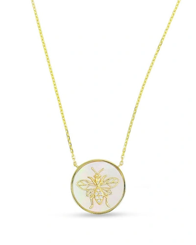 Frederic Sage 18k Gold, Diamond Bee & Mother-of-pearl Pendant Necklace