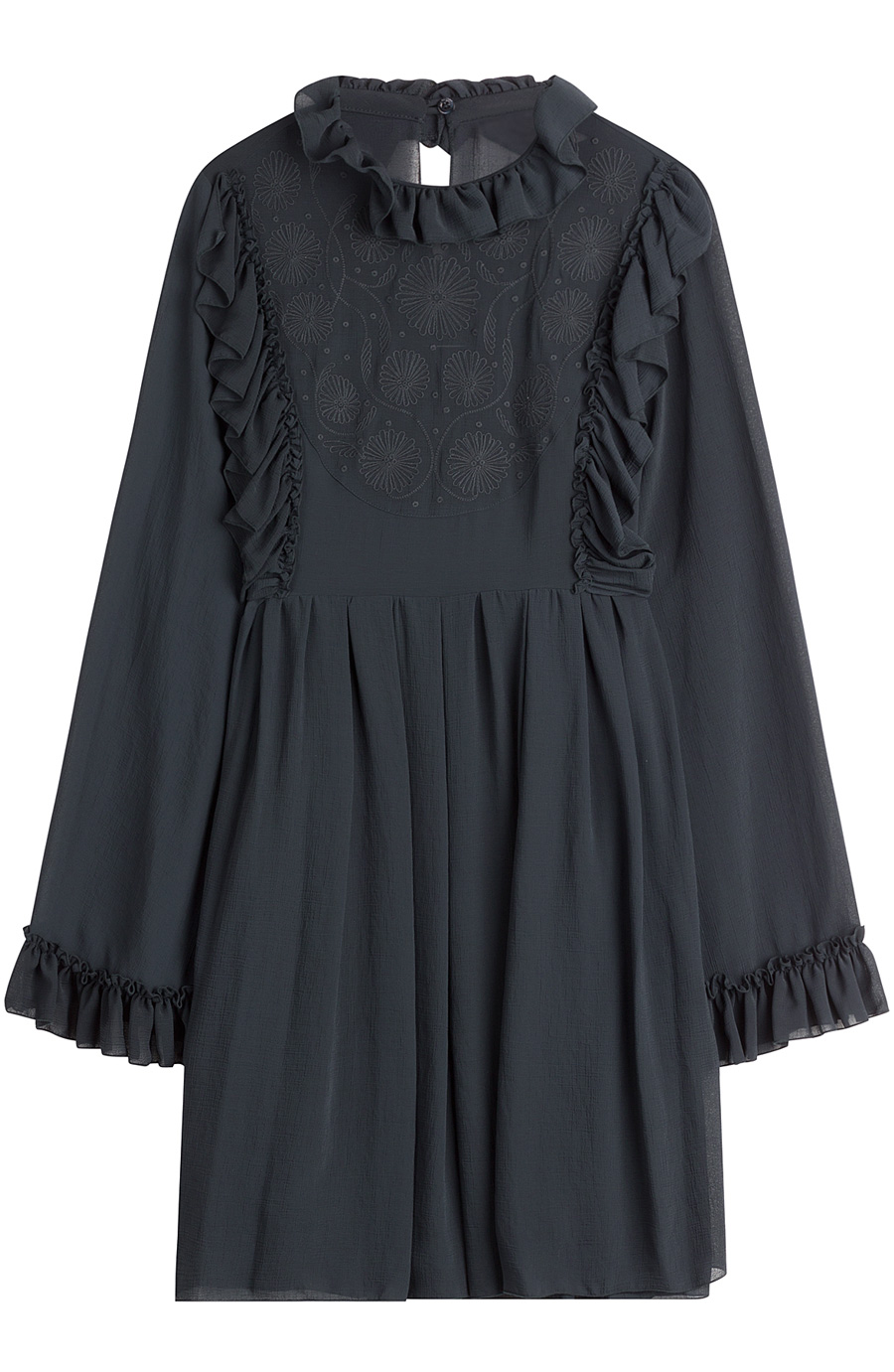 See By Chloé Embroidered Dress With Ruffles | ModeSens