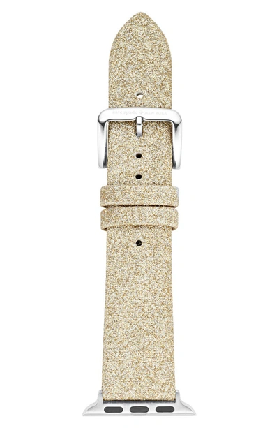 Kate Spade Gold Glitter Leather 38/40mm Apple Watch® Strap