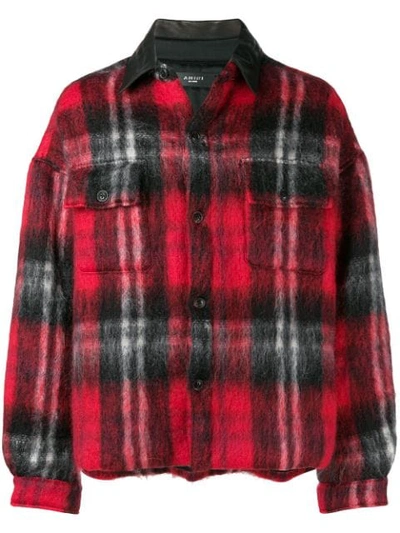 Amiri Red Plaid Mohair-blend Jacket In Red/ Red