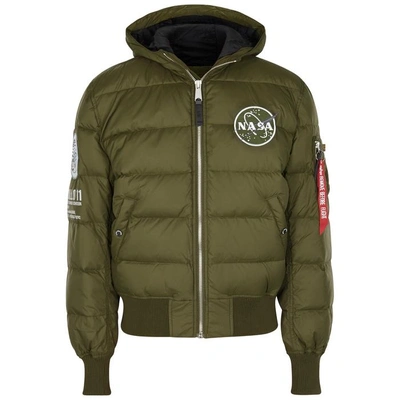 Alpha Industries Apollo 11 Quilted Shell Jacket In Dark Green