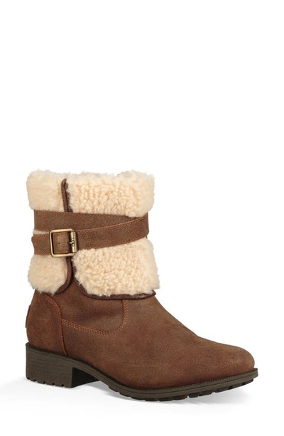 Ugg Women's Blayre Round Toe Leather Boots In Chipmunk