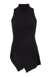 Rosetta Getty Asymmetric Cotton-jersey Turtleneck Top In Black