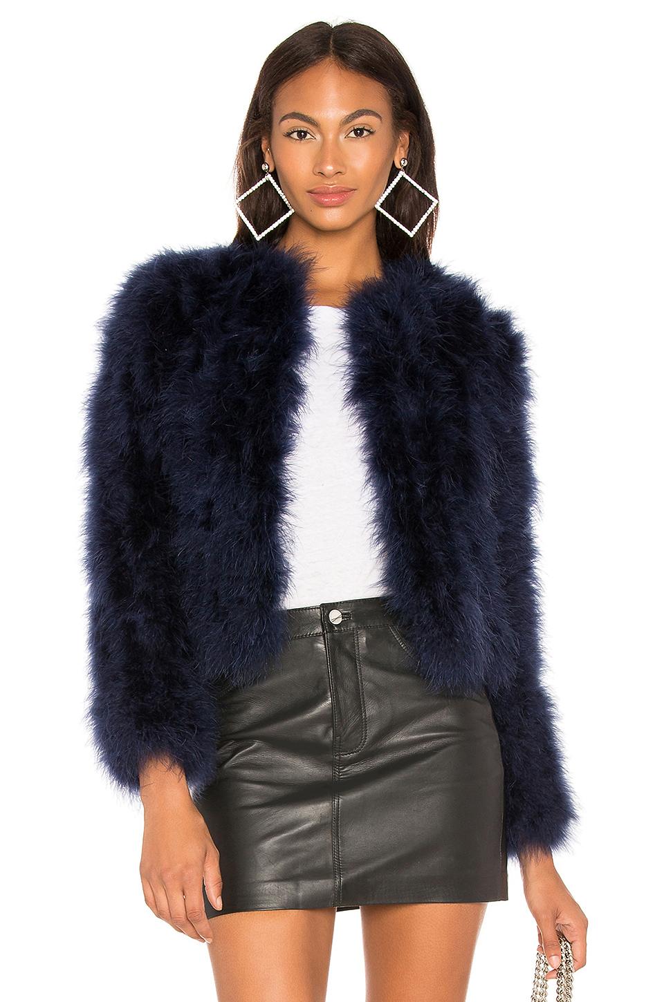 Lamarque Deora Feather Jacket In Cobalt ModeSens