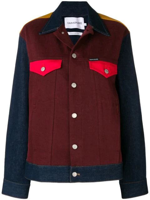 calvin klein colorblock trucker jacket