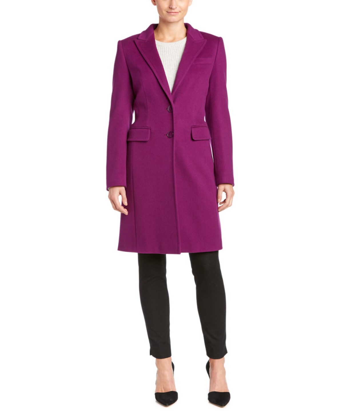 wool purple coat