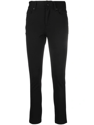 Dkny High-waisted Cropped Trousers In Black