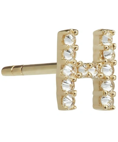 Annoushka Yellow Gold And Diamond Initial H Single Stud Earring