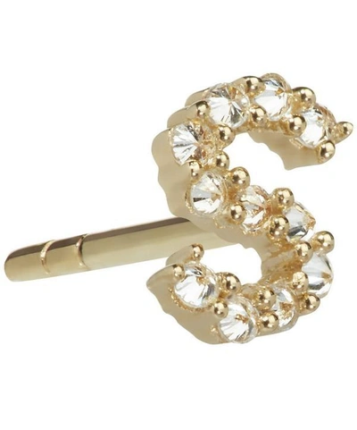 Annoushka Yellow Gold And Diamond Initial S Single Stud Earring