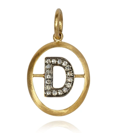 Annoushka 18ct Yellow-gold And Diamond D Pendant