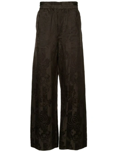 Haider Ackermann Jacquard Pyjama-style Trousers - Brown
