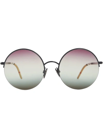 Burberry Eyewear Check Detail Pilot Sunglasses - Blue