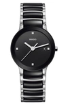 Rado R30935712 Centrix Stainless Steel And Ceramic Diamond Watch In Black