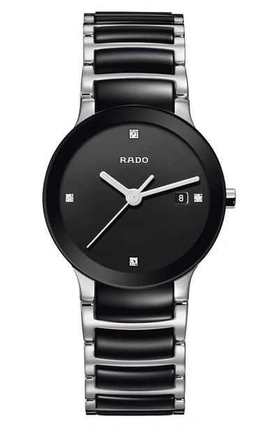 Rado R30935712 Centrix Stainless Steel And Ceramic Diamond Watch
