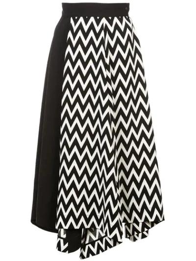 Loewe Black & White High Waisted Midi Skirt