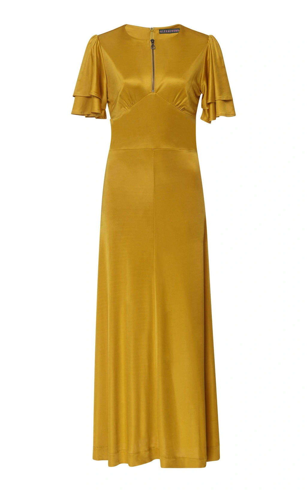 Alexa Chung Zipper Detail Jersey Dress In Yellow | ModeSens