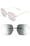 Dior Women's Stellaire1 Mirrored Square Sunglasses, 59mm In Gold/ Silver