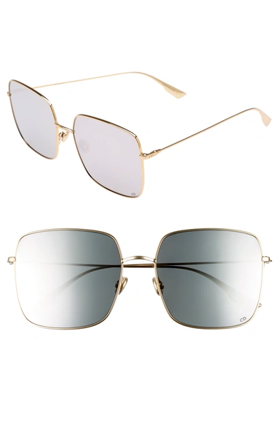 Dior Women's Stellaire1 Mirrored Square Sunglasses, 59mm In Gold/ Silver