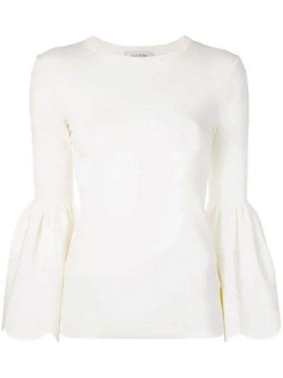 Valentino Bell-sleeved Sweater - White