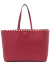 Valentino Garavani Rockstud Leather Tote - Red