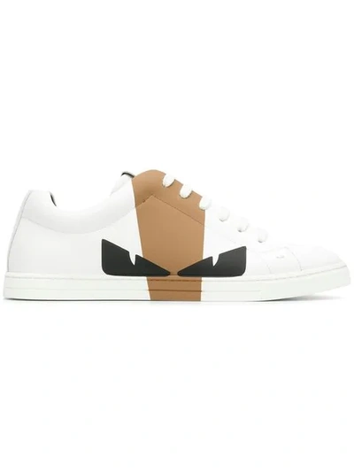 Fendi Bag Bugs Colour Block Sneakers In White