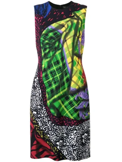 Versace Printed Sleeveless Dress In Amulticolor