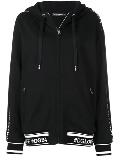 Dolce & Gabbana Fashion Devotion Track Jacket In Black