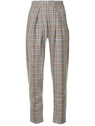 Anouki Check Tapered Trousers In Pink