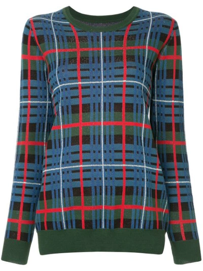 Macgraw Quantum Tartan Jumper In Blue