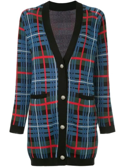 Macgraw Seafarer Tartan Cardigan In Blue