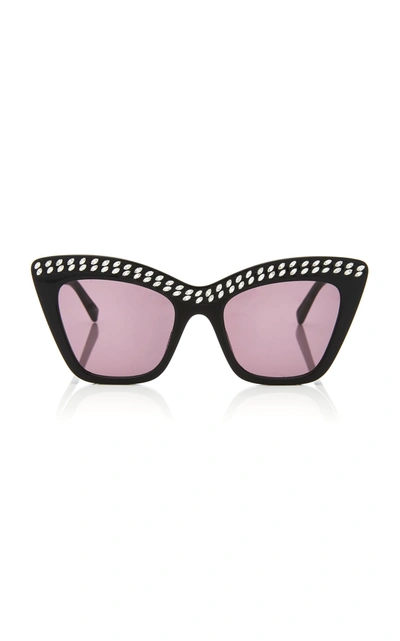 Stella Mccartney Crystal Embellished Sunglasses In Black