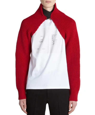 Raf Simons Knitted Sleeves In Rosso ModeSens