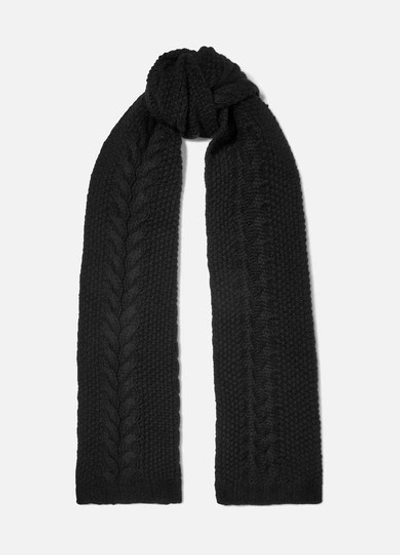 Portolano Cable-knit Cashmere Scarf In Black