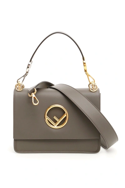 Fendi Kan I F Leather Tote Bag In Grey ModeSens