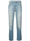Mother The Tomcat Ankle Jeans In Blue