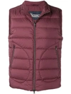 Herno Zipped Gilet Jacket In Red