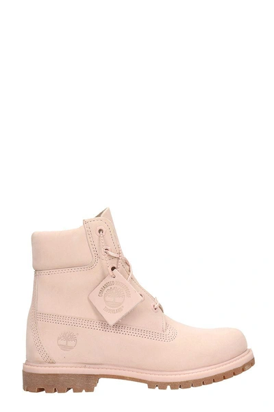 Timberland Classic Premium Mono In Pink Nubuck Leather Boots In Rose-pink