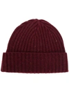 N•peal Chunky Ribbed Beanie In Red