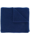 N•peal Ribbed Knitted Scarf In Blue