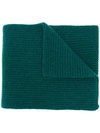 N•peal Ribbed Knitted Scarf In Green