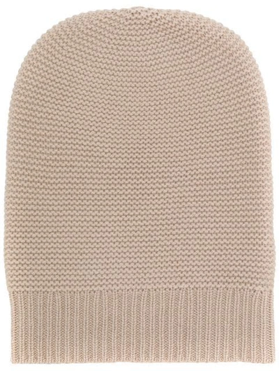 N•peal Knitted Beanie In Neutrals