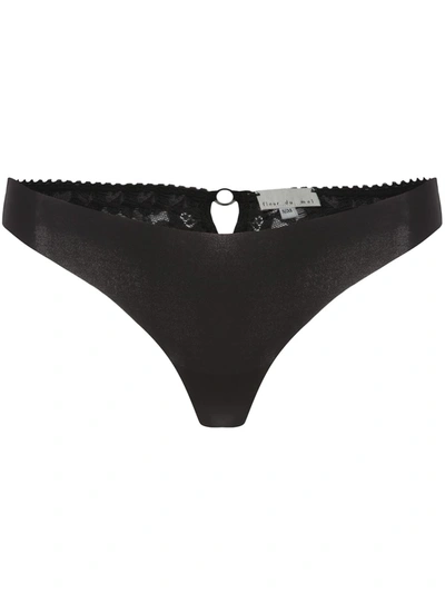 Fleur Du Mal Charlotte Seamless Thong In 0100 Black