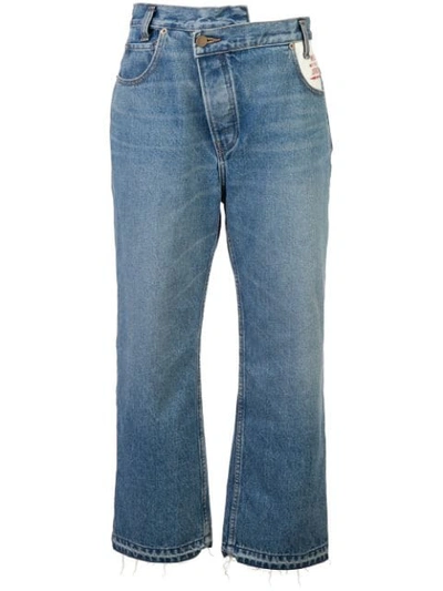 Monse Leather Pocket Jeans In Blue