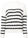 Loewe Striped Cable Knit Jumper - White