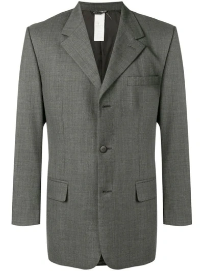 Pre-owned Versace 1990's Notched Lapel Blazer In Grey